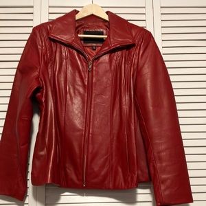 Red leather jacket